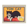 Image 1 : Scarce framed 1930's color original Sunkist citrus crate label, "Tom Cat" brand showing black cat, i