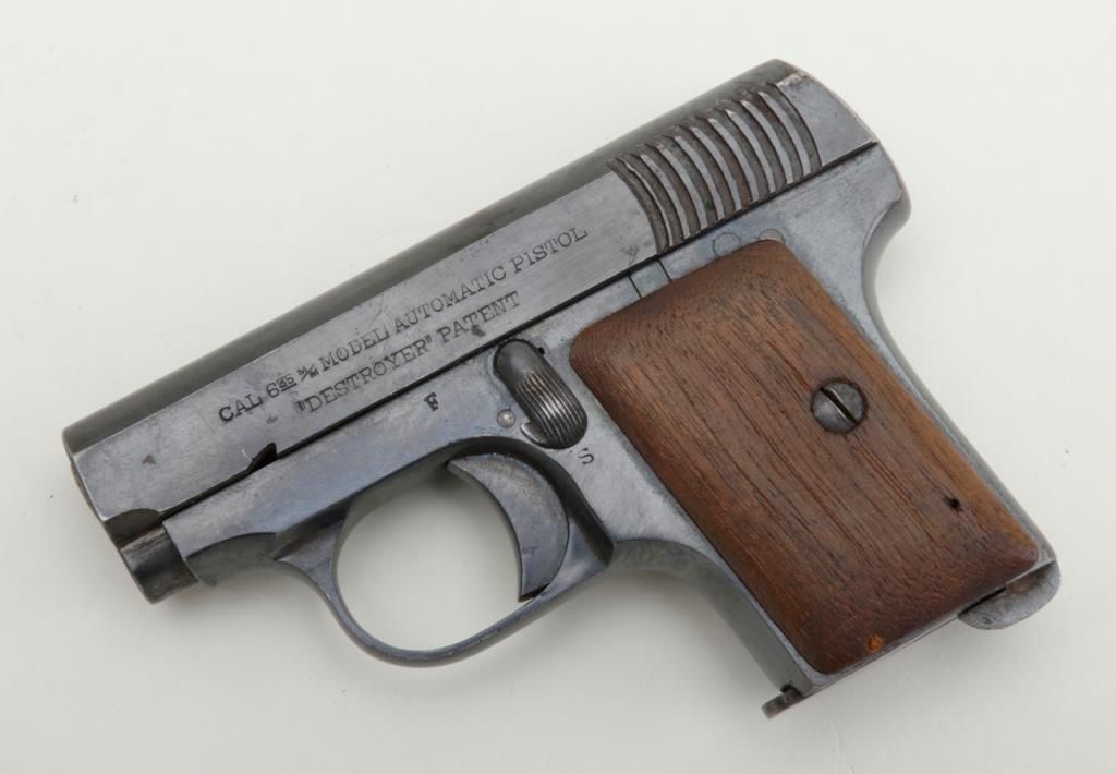Spanishmade Eibar Destroyer model semiauto pocket pistol, 6.35mm cal