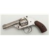 Image 1 : Forehand Arms Co. DA hammerless top break revolver, .38 cal., 3-1/4” barrel, nickel finish, checkere