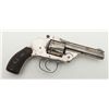 Image 2 : Forehand Arms Co. DA hammerless top break revolver, .38 cal., 3-1/4” barrel, nickel finish, checkere
