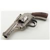 Image 8 : Forehand Arms Co. DA hammerless top break revolver, .38 cal., 3-1/4” barrel, nickel finish, checkere