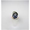 Image 2 : Contemporary Style Alexandrite Ring with 10.00 carat created alexandrite set in 14 karat yellow gold