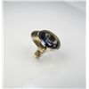 Image 3 : Contemporary Style Alexandrite Ring with 10.00 carat created alexandrite set in 14 karat yellow gold