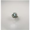 Image 2 : Heirloom Fine Blue Zircon and Diamond Ring zircon weight approx. 1.50 carats with 8 pave set ‘old mi