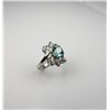 Image 3 : Heirloom Fine Blue Zircon and Diamond Ring zircon weight approx. 1.50 carats with 8 pave set ‘old mi