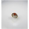 Image 2 : Alluring Orange Sapphire and Diamond Ring with approx. 3.00 carats in sapphires and 40 round cut dia