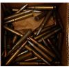 Image 3 : Box lot of misc. ammo including 7mm, etc., lead bullets, empty case guards. Est.: $50-$100.