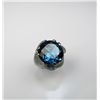 Vintage Ribbon Design London Blue Topaz Ring set with 10.00 carat round cut blue topaz set in 10 kar