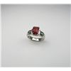 Image 1 : Sophisticated Emerald cut Pink Tourmaline and Diamond Ring with approx. 2.50 carat tourmaline accent