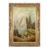 Image 1 : Original oil painting on canvas showing mountain scene. Signed lower right A. Ferretti and measures 