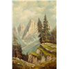 Image 2 : Original oil painting on canvas showing mountain scene. Signed lower right A. Ferretti and measures 