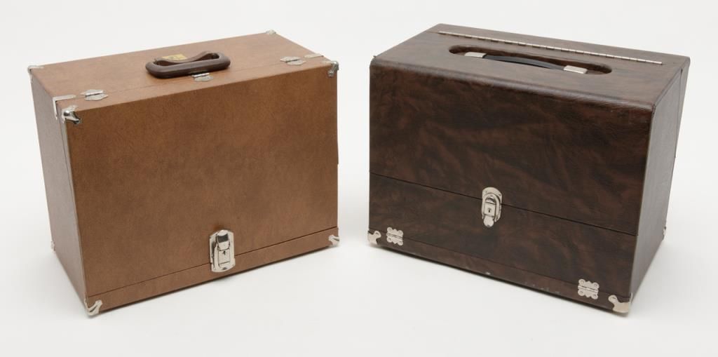 Lot of 2 handgun shooting range boxes including a Pachmayr box with ...