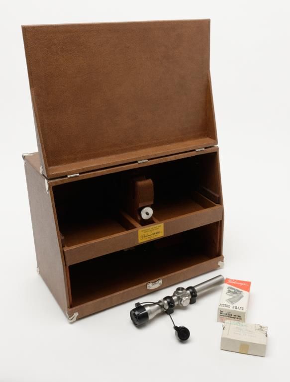 Lot of 2 handgun shooting range boxes including a Pachmayr box with ...