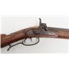 Image 3 : Half stocked percussion plains rifle, .38 cal., 33” octagon barrel, Golcher lock, double set trigger
