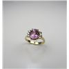 Image 2 : Superb Fine oval Pink Kunzite and Diamond Ring with kunzite weighing approx. 3.50 carats accented wi
