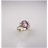 Image 3 : Superb Fine oval Pink Kunzite and Diamond Ring with kunzite weighing approx. 3.50 carats accented wi