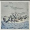 Image 2 : Framed and matted print (80/200) of the shrimp boat Cherokee, approx. 20” x 20”, beautifully accompl