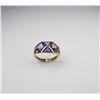 Image 1 : Stylish Diamond Shaped Amethyst Ring with 8 fantasy cut amethyst weighing approx. 4.00 carats with d