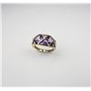 Image 3 : Stylish Diamond Shaped Amethyst Ring with 8 fantasy cut amethyst weighing approx. 4.00 carats with d