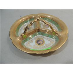 VINTAGE VICTORIA 24 KT GOLD CHINA DIVIDED DISH