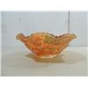 Image 2 : VINTAGE IMPERIAL AMBER CARNIVAL GLASS RUFFLE BOWL