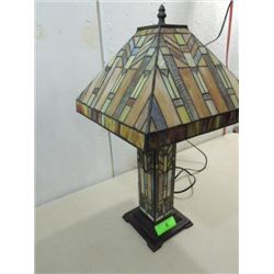 CONTEMPORARY ART & CRAFT STYLE SLAG GLASS LAMP