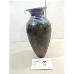 ROUND TREE POTTERY SIGNED DATED DECORATIVE VASE