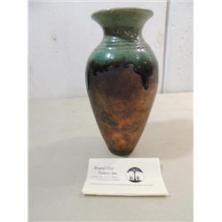 ROUND TREE POTTERY SIGNED DATED DECORATIVE VASE