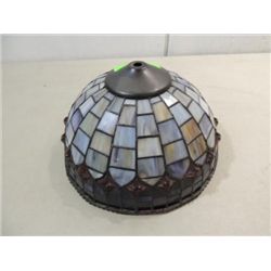 SLAG GLASS & LEAD VICTORIAN STYLE LAMP SHADE