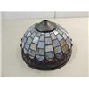 Image 1 : SLAG GLASS & LEAD VICTORIAN STYLE LAMP SHADE