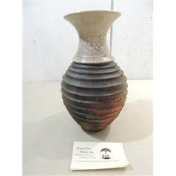 ROUND TREE POTTERY SIGNED DATED DECORATIVE VASE
