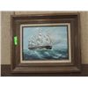 Image 1 : 24X20 FRAMED ORIGINAL NAUTICAL OIL PAINTING ROUGH