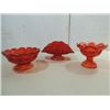 Image 1 : LOT 3 VINTAGE L.E. SMITH AMBERINA COMPOTE, BANANA