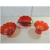 Image 2 : LOT 3 VINTAGE L.E. SMITH AMBERINA COMPOTE, BANANA