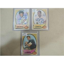 LOT 3 1970 TOPPS #166, 175, 189 FOOTBALL CARDS: