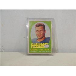 1958 TOPPS #1 FOOTBALL ROOKIE CARD GENE FILIPSKI