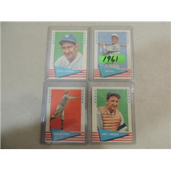 LOT 4 FLEER #21, 55, 15, 70 BASEBALL GREATS CARDS