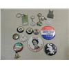 Image 1 : LOT 15 ASSORTED COLLECTIBLES: 4 POLITCAL PINS,