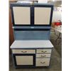 Image 1 : ANTIQUE PINE HOOSIER BAKERS CABINET: PORCELAIN