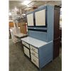 Image 2 : ANTIQUE PINE HOOSIER BAKERS CABINET: PORCELAIN
