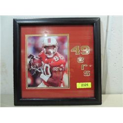 FRAMED FOOTBALL PHOTO AUTOGRAPH JERRY RICE COA