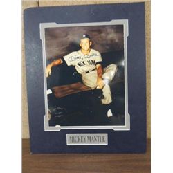 16X20 BASEBALL PHOTO AUTOGRAPHED MICKEY MANTLE COA