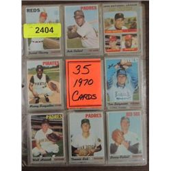 LOT 35 ASSORTED 1970 TOPPS BASEBALL PLAYER CARDS