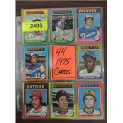 LOT 44 ASSORTED 1975 TOPPS BASEBALL PLAYER CARDS