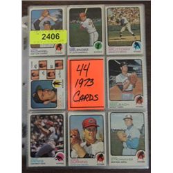 LOT 44 ASSORTED 1973 TOPPS BASEBALL PLAYER CARDS