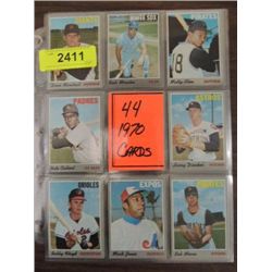 LOT 44 ASSORTTED 1970 TOPPS BASEBALL PLAYER CARDS