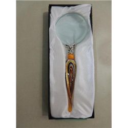 MURANO STYLE 8"L GLASS HANDLE MAGNIFYING GLASS