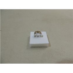 14KT GOLD EP GREEN CUBIC ZURCONIA, LADYS RING,