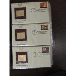 LOT 66 2002-03 22KT GOLD REPLICAS OF US POSTAGE ON