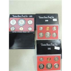 1979, 80, 81 UNITED STATES PROOF COIN SETS